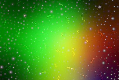 Açık yeşil, karnaval tarzında kırmızı vektör şablonu. Renkli Noel şeyleri ile soyut gradyan çizimi. Kitapçıklar, eğitim broşürleri.