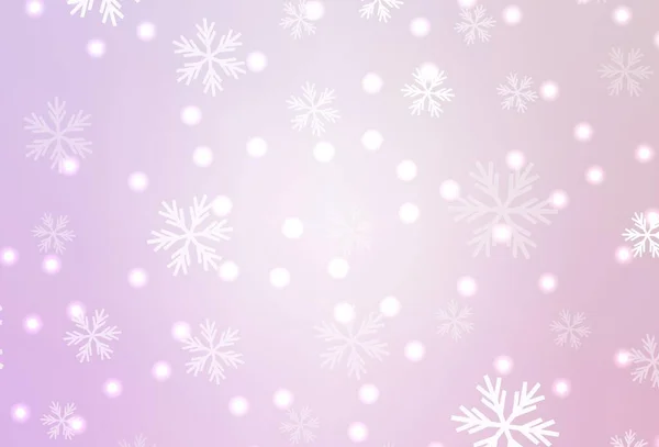 Textura Vetorial Roxa Clara Com Flocos Neve Coloridos Estrelas Glitter — Vetor de Stock