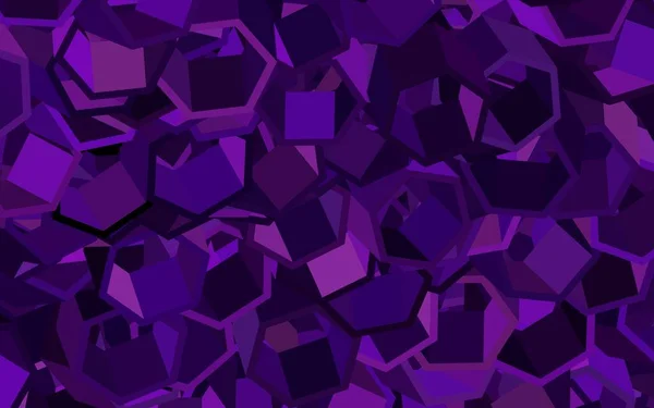 ダークパープル 六角形のピンクベクトルの背景 カラフルな六角形でぼかしの背景 ランディングページのパターン — ストックベクタ