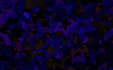 Koyu mavi, kırmızı vektör şablonu, kristaller, üçgenler. Üçgen şekilli ışıltılı soyut çizimler. Bir cep telefonu için arka plan.