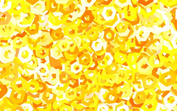 Sfondo Vettoriale Arancione Chiaro Con Esagoni Illustrazione Esagoni Colorati Sulla — Vettoriale Stock