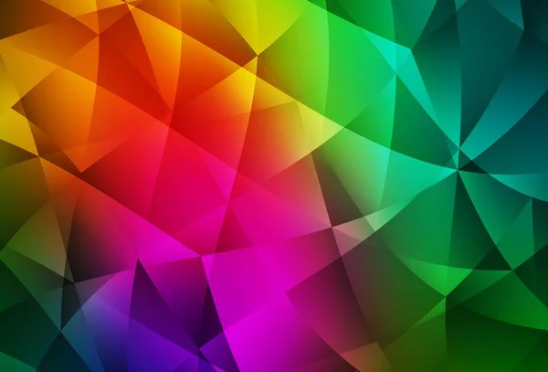 Dark Multicolor Vetor Triângulo Mosaico Fundo Ilustração Abstrata Poligonal Com —  Vetores de Stock
