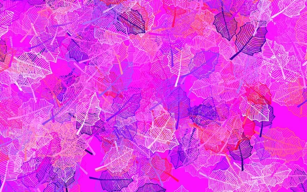 Luz Púrpura Textura Garabato Vector Rosa Con Hojas Ilustración Abstracta — Archivo Imágenes Vectoriales