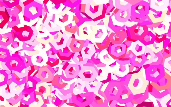 Light Pink Yellow Vector Layout Hexagonal Shapes Glitter Abstract Illustration — Stock Vector