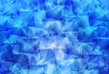 Işık Mavisi vektörü üçgen arkaplan. Üçgenlerden oluşan parlayan çokgen çizimler. Broşürünüz için yepyeni bir tasarım..