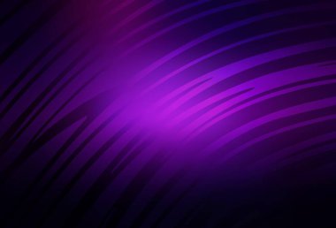 Koyu mor, eğri çizgileri olan pembe vektör düzeni. Eğri şekilli yepyeni renkli bir tasvir. Markan için yeni kompozisyon.