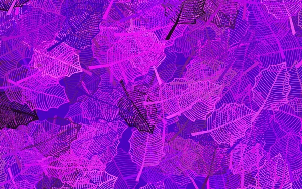 Fond Doodle Vecteur Violet Foncé Avec Des Feuilles Une Vague — Image vectorielle