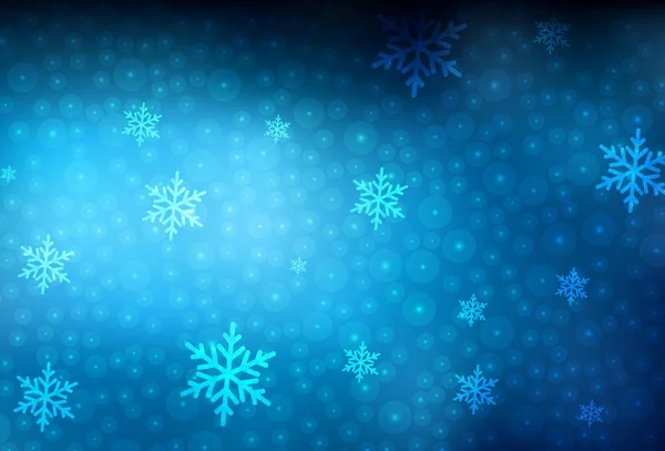 Dark Blue Vektorové Pozadí Prázdninovém Stylu Abstraktní Ilustrace Vánoční Koule — Stockový vektor