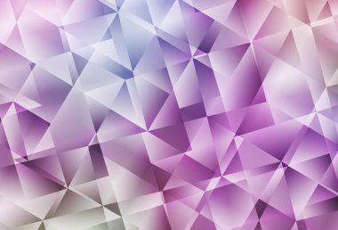 Açık Mor, Pembe vektör soyut çokgen şablon. Üçgenli modern soyut çizim. Broşürünüz için yepyeni bir tasarım..