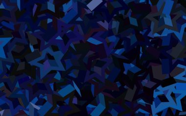 Koyu mavi vektör şablonu, kristaller, üçgenler. Soyut üçgenli dekoratif tasarım. Kartvizitiniz için modern tasarım.