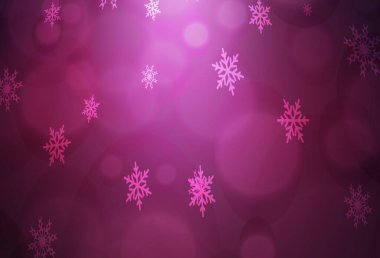 Koyu pembe, güzel kar taneleriyle kaplı mavi vektör. Buz kristalleri ile modern geometrik soyut çizim. Şablon yeni yıl arkaplanı olarak kullanılabilir.