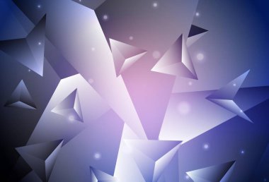 Koyu pembe, mavi vektör eğimli üçgen desen. Çokgen soyut çizim ve gradyan. Arkaplanlarınız için desenli desen.