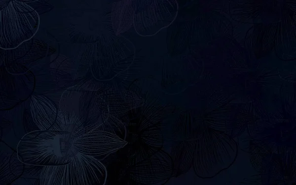 Σκούρο Γκρι Διάνυσμα Doodle Υφή Λουλούδια Δημιουργική Απεικόνιση Θολή Τεχνοτροπία — Διανυσματικό Αρχείο