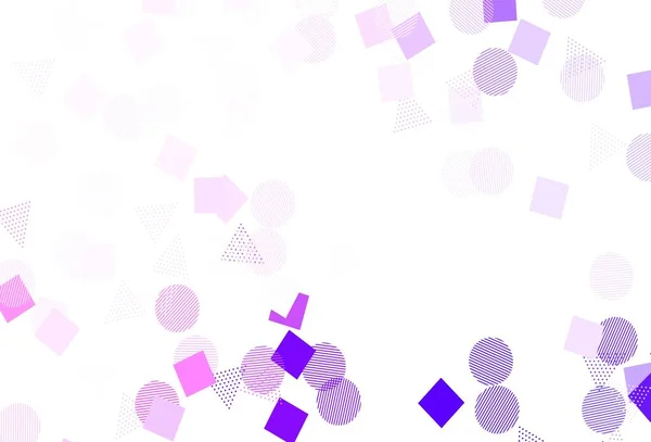 Violet Clair Fond Vectoriel Rose Avec Triangles Cercles Cubes Illustration — Image vectorielle