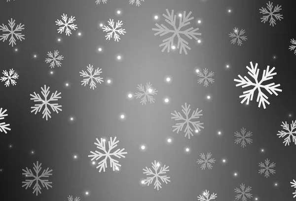 Jasnoszary Wektor Tekstury Kolorowymi Płatkami Śniegu Gwiazdy Blask Abstrakcyjnej Ilustracji — Wektor stockowy