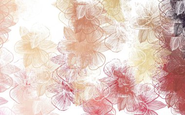 Açık pembe, çiçekli doğal sarı vektör çizimi. Beyaz arka planda doğal bir çiçek. Duvar kağıdı tasarımınız için yeni bir doku.