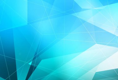 Çokgen biçimli hafif BLUE vektör arkaplanı. Soyut arkaplanda renkli eğimli üçgenler. Broşürler, broşürler için desen