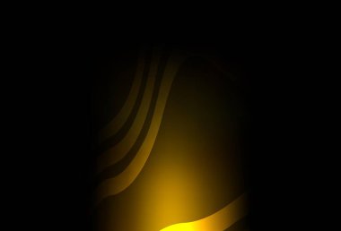 Bükülmüş çizgileri olan koyu sarı vektör deseni. Renkli çizgileri ve şekilleri olan bir örnek. Cep telefonu ekranları için arkaplan.