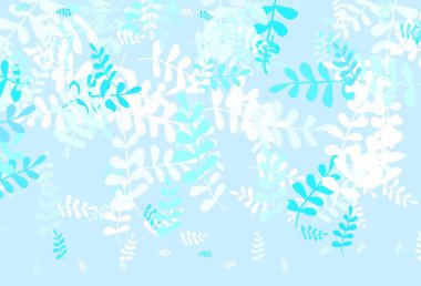 Açık mavi, yapraklı yeşil vektör soyut tasarımı. Origami tarzındaki yaprakların gradyanlı karalama çizimi. Web sitesi yöneticileri ve tasarımları için desen.