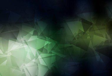 Koyu yeşil vektör üçgen çizimi. Origami tarzında gradyan ile geometrik çizim. İşiniz için yepyeni bir tasarım..