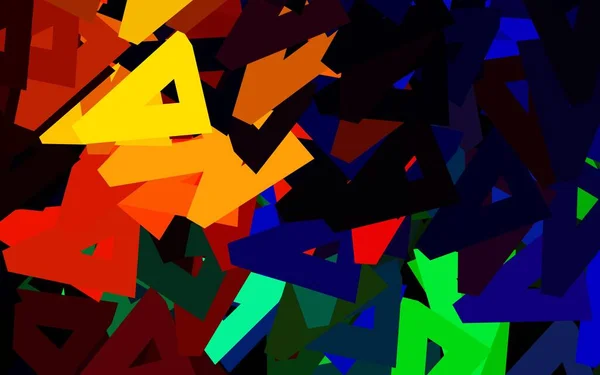 Dark Multicolor Vector Texture Triangular Style Illustration Set Colorful Triangles — Stock Vector