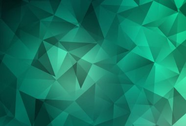 Açık yeşil vektör çokgen desen. Üçgenli modern soyut çizim. Broşürünüz için yepyeni bir tasarım..