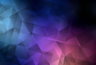 Koyu mavi, kırmızı vektör parlayan üçgen çizim. Origami stilinde gradyan ile yaratıcı geometrik illüstrasyon. Cep telefonunun arka planının şablonu.