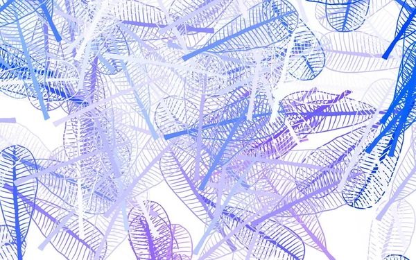 Fond Doodle Vecteur Bleu Clair Avec Des Feuilles Feuilles Sur — Image vectorielle