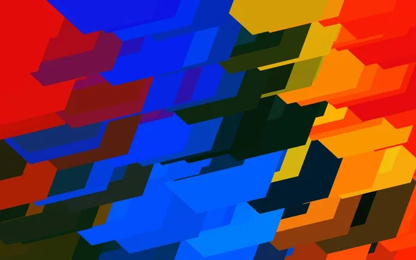 Тёмная Многоцветная Векторная Компоновка Шестиугольными Фигурами Цветные Шестиугольники Фоне Размытия — стоковый вектор