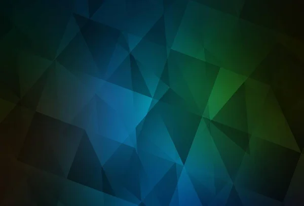 Темно Синий Зеленый Векторный Многоугольный Рисунок Творческая Геометрическая Иллюстрация Стиле — стоковый вектор