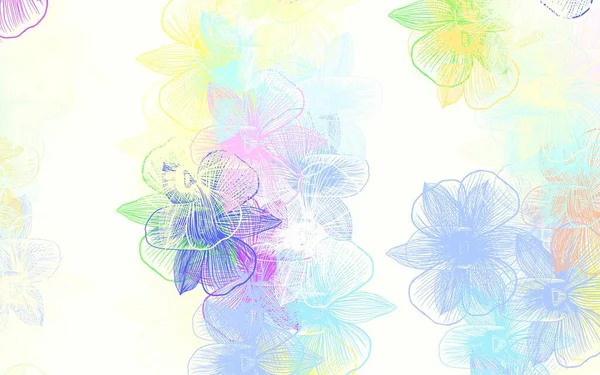 Licht Multicolor Vektor Natürlichen Hintergrund Mit Blumen Abstrakte Illustration Mit — Stockvektor