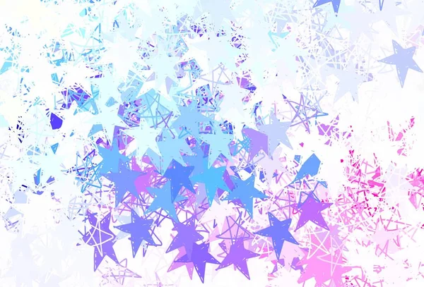 Fond Vectoriel Multicolore Clair Avec Petites Grandes Étoiles Design Décoratif — Image vectorielle