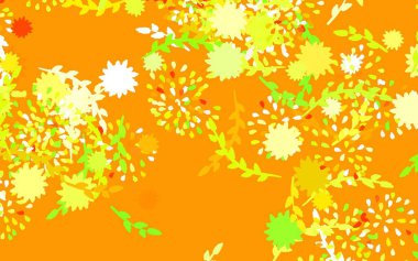 Açık yeşil, kırmızı vektör karalama arkaplanı çiçekli, güllü. Çiçekli zarif, parlak bir illüstrasyon. İşiniz için yepyeni bir tasarım..