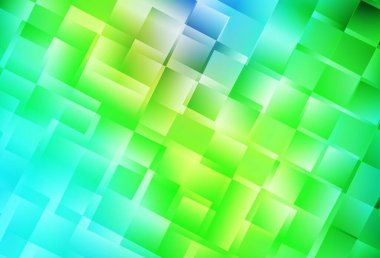 Açık mavi, eşkenar dörtgenli yeşil vektör şablonu. Dikdörtgen şekilli soyut çizimler. İş ilanınız için akıllı tasarım.