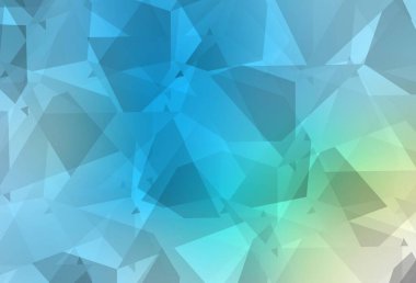 Açık mavi, kaotik poliotik şekilli yeşil vektör şablonu. Soyut tarzda rengarenk gradyan şekilleri olan bir resim. Duvar kağıtları için zarif tasarım.