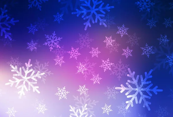 Dunkelrosa Blauer Vektorhintergrund Urlaubsstil Bunte Illustration Mit Weihnachtlichen Symbolen Und — Stockvektor