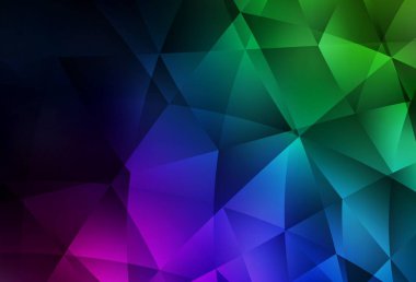 Koyu Çokrenkli vektör çokgen arka plan. Soyut ve üçgenli renkli çizimler. Pankartın için tamamen yeni bir şablon.