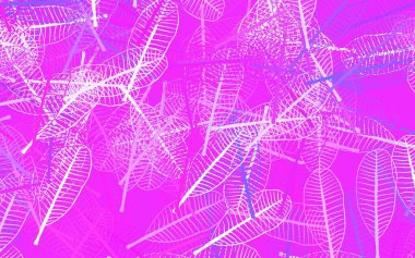 Açık Mor, Pembe vektör soyut arkaplan yapraklı. Bulanık arka planda yaprakları olan eskiz karalamalar. Web siteniz için Doodle tasarımı.