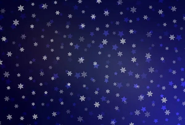 Dark Purple Vector Background Beautiful Snowflakes Stars Glitter Abstract Illustration — Stock Vector