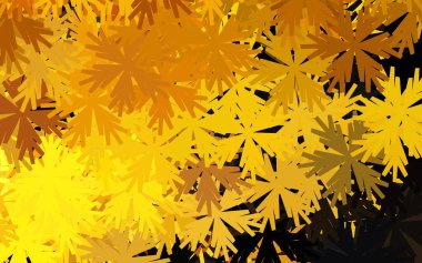 Koyu sarı, çiçekli zarif bir arka plan. Karalama tarzında çiçekli renkli bir çizim. Web ve broşürler için elle boyanmış tasarım.