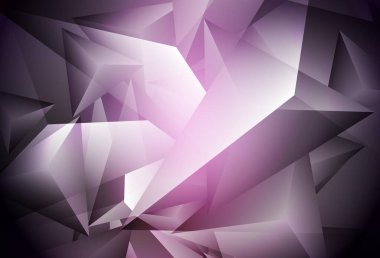 Üçgenli koyu mor vektör arkaplan. Üçgen şekilli ışıltılı soyut çizimler. Broşürler, broşürler için desen