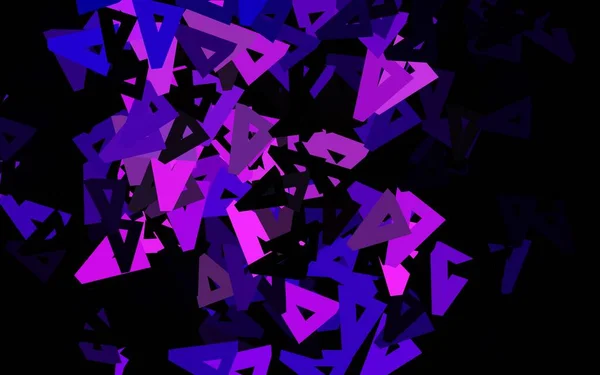 Modèle Vectoriel Violet Foncé Avec Cristaux Triangles Triangles Sur Fond — Image vectorielle