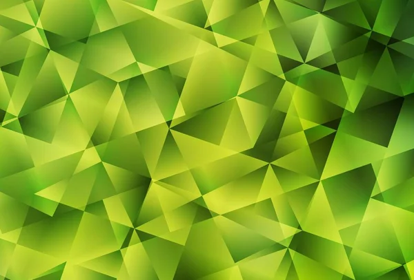 Светло Зеленый Желтый Векторный Треугольник Сияющая Многоугольная Иллюстрация Состоящая Треугольников — стоковый вектор