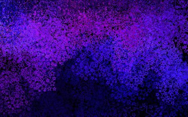Koyu mor, küçük ve büyük yıldızlı pembe vektör arkaplan. Bulanık arkaplanda gradyanı olan yıldızlar. Astroloji web siteleri için desen.