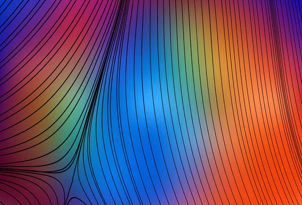 Çizgileri olan koyu renkli vektör arkaplanı. Renkli çizgileri ve şekilleri olan bir örnek. Web siteniz için soyut tasarım.