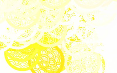 Açık yeşil, parlak soyut daireli sarı vektör illüstrasyonu. Bulanık dekoratif tasarım baloncuklu soyut tarzda. İniş sayfası için modern şablon.