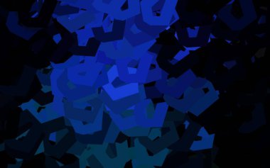 Koyu mavi, renkli altıgenli yeşil vektör deseni. Altıgen tarzda ışıldayan soyut çizimler. İş ilanınız için tasarım.