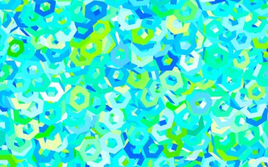 Açık mavi, altıgen şeklinde yeşil vektör şablonu. Altıgen tarzda ışıldayan soyut çizimler. Duvar kağıtlarının dokusu için desen.