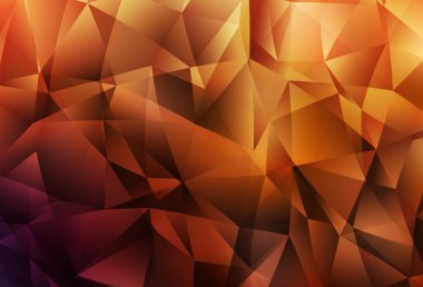 Koyu turuncu vektör soyut mozaik arka plan. Çokgen şekilli bir örnek. İşiniz için en iyi üçgen tasarım.