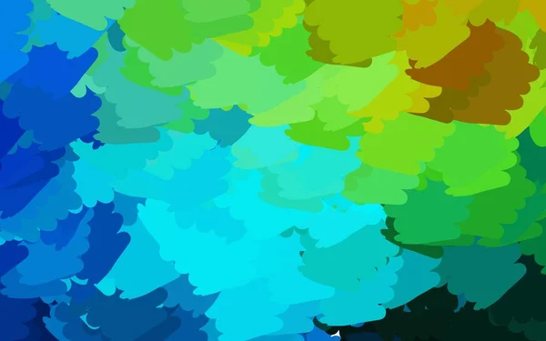 Hellblaues Grünes Vektormuster Mit Zufälligen Formen Illustration Mit Farbenfrohen Verlaufsformen — Stockvektor